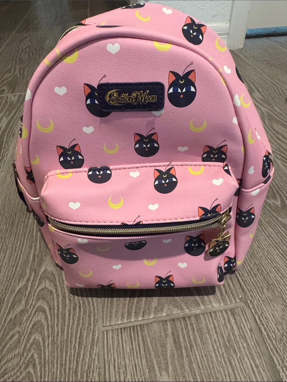 Pink Luna Print Kids Mini Backpack